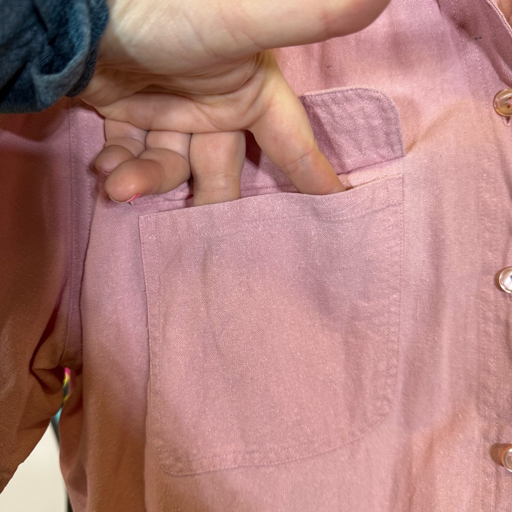 Vintage Rachel Brooke Pink Silk Button-Up Shirt Size Medium - Picture 5 of 6